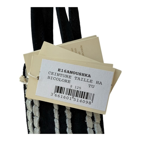 Maje Anouchka Suede Tassel Belt – Black & White, One Size, NWT - Picture 5 of 5